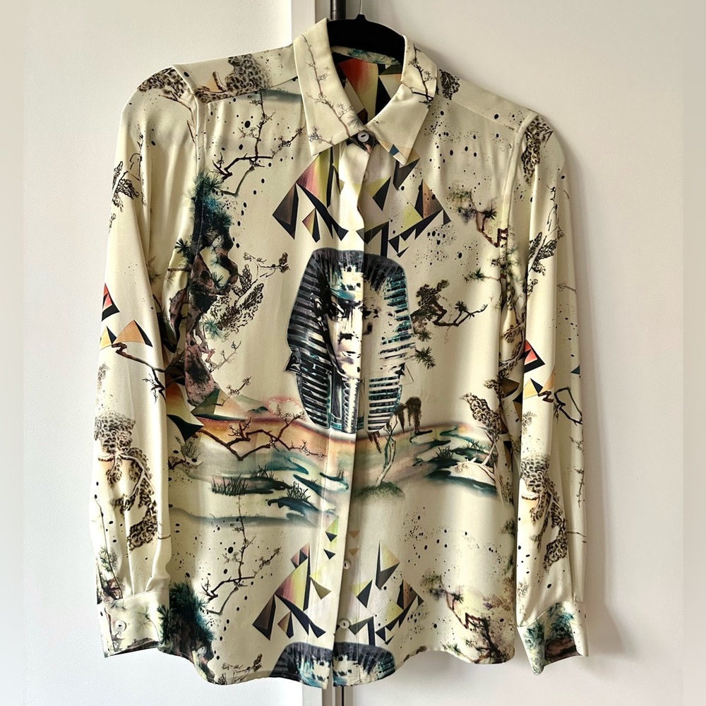 Balenciaga (by Nicolas Ghesquiere) Rare Vintage Silk Sphinx Shirt
